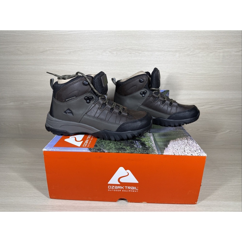 Ozark‎ Trail Men S Meadows Waterproof Hiking Boots 7 NEW IN BOX Oil Resistant